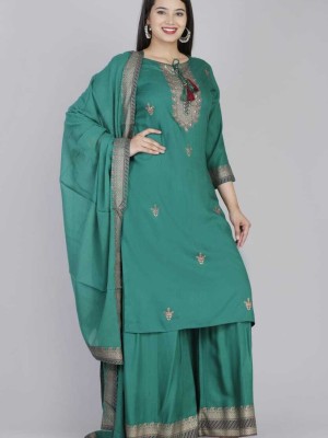 Green Pakistani Readymade Salwar Kameez Set Indian Designer Palazzo Kurta Suit Set Top
