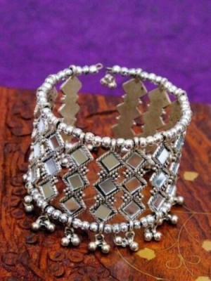 Indian Bangles Oxidized Kada Wedding Mirror Bracelet Fashion Jewelry Free SizeIn