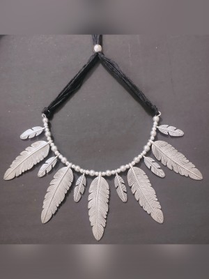 Leaf Oxidized Tribal Boho Choker Necklace Woman Ethnic Fashion Afghani Jewelry