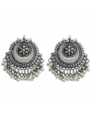 Afghani Oxidized Silver Bollywood Antique Style Long Necklace Earring Women Fashion Jewelry Set