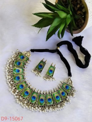 Adjustable Silver Oxidized Bollywood Necklace Set Indian Traditional Choker set