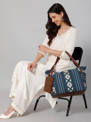 Blue Jacquard Fabric Gypsy Bag Tote Bag for Women