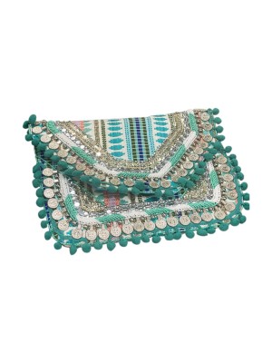 SeaGreen Women Ethnic Embellished Handmade Boho Bag Indian Vintage Gypsy Style Handmade Hippie Bag