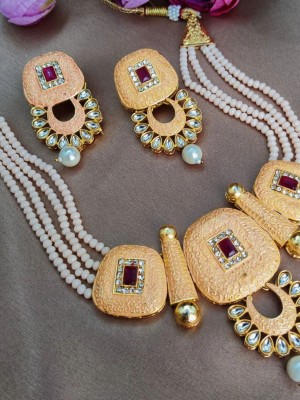 Indian Pakistani Women Oxidized Kundan Beaded Choker Meena Necklace Earring Set