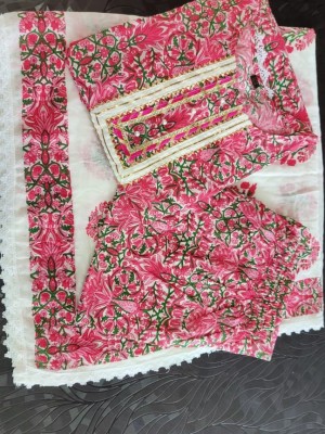 Pink Floral Indian Pakistani Anarkali Kurti Pant Dupatta Flared Designer Salwar Kameez Dress
