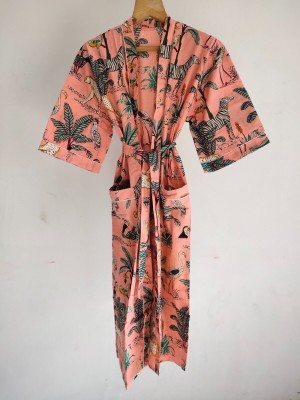 African Jungle Zebra Print Women Kimono Robes Night Suit Nighty Night Gown for Women