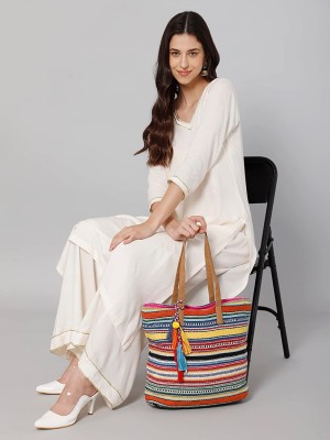 Colorful Boho Tote Bag with Long Tassel Stylish Hippie Bag Women's Gypsy Bag