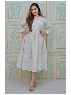 Pakistani Designer Chikankari Kurti Gown Eid Diwali Special Dress