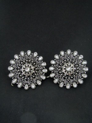 Ethnic Indian Pakistani Round Earrings Oxidized Silver Fashion Jewelry Earring