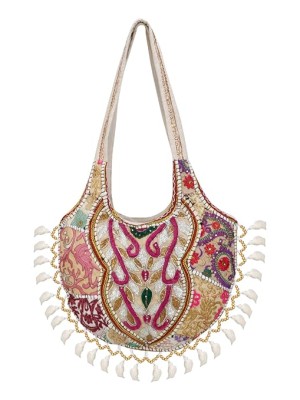 Indian Handcrafted Embroidered Gypsy Banjara Rajasthani Barmeri Bohemian Art Tote Bag