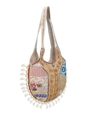 Indian Patchwork Embroiderd Gypsy Banjara Rajasthani Bohemian Art Tote Bag