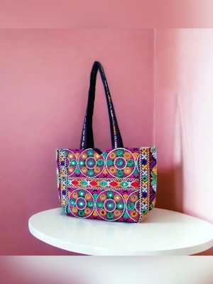 Multicolored Embroidered Banjara Style Traditional Handcrafted Tote Bag for Women & Girls 