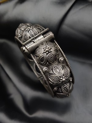 Traditional Vintage Banjara Oxidized Silver Replica Kada Openable Bracelet Cuff Bangle Tribal Jewellery