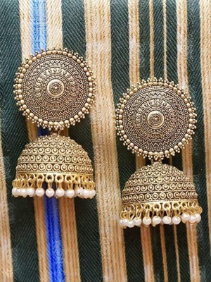 Golden Jhumki Ethnic Indian Pakistani Women Oxidized Earring