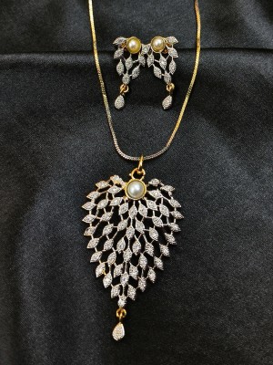 Leaf Pendent Necklace Earring Set for Girls