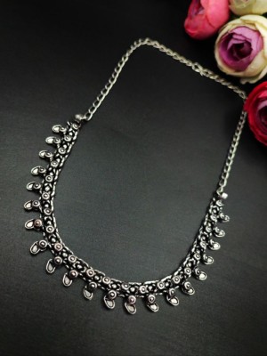 Adorable Traditional Jewellery Oxidized Necklace Silver Choker for Women