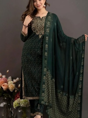 Green Indian Pakistani Readymade Salwar Kameez Dupatta Kurti Pant Set Ethnic Embroidered Dress