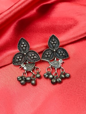 Flower Bird Ethnic Women Trending Earrings Oxidized Silver Fashion Jewelry Earring