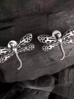 Dragon Fly Insect Drop Latest Design Earrings Oxidized Silver Fashion Jewelry Earring