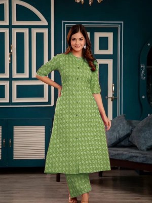 Brown Katha Cotton Indian Pakistani Co-Ord Set Readymade Aline Salwar Kameez Kurti with Ankle Length Palazzo Pant