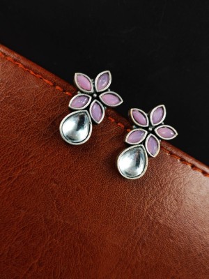 Flower Trendy Stud Earring Oxidized Silver Replica Daily Wear Light Weight Earrings