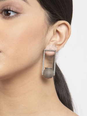 Pot Matka Design Tribal Handcrafted Studs Earring Silver Replica Daily Wear Light Weight Hook Earrings