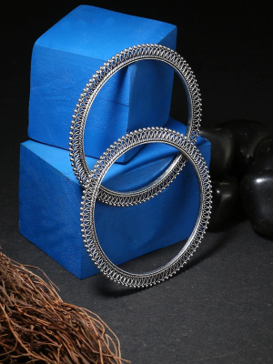 Indian Bangle Pair Bracelet Oxidized Silver Jewelry Women Gift Elephant Boho Ethnic