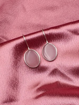 Natural Gem Stone Drop Oval Earring Set Oxidized Silver Earrings for Women and Girls