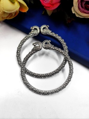 Indian Peocock Designer Bangle Pair German Silver Kada Unique Style Boho Jewellery