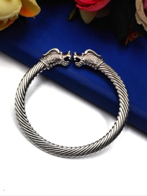 Boho Dragan Design Bangle Bracelet Oxidised German Silver Kada for Women