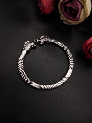 Boho Dragan Design Bangle Bracelet Oxidised German Silver Kada for Women