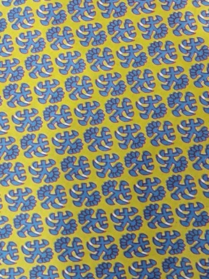 Yellow Blue Indian Hand Block Booti Printed Running Fabric 100% Cotton Craft Dressmaking Quilting Fabric Material