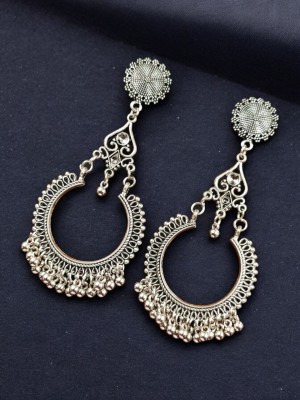 Indian German Silver Oxidized Dangler Earrings Light Weight Traditional Jewelry for Girls