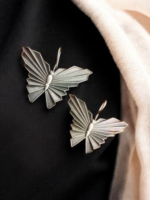 Lovely Butterfly Hook Silver Replica Brass Earrings Dangle Earrings for Casual Wear