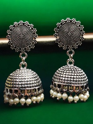 Traditional Dangler German Silver Stud Indian Jhumka Jhumki Earrings for Women