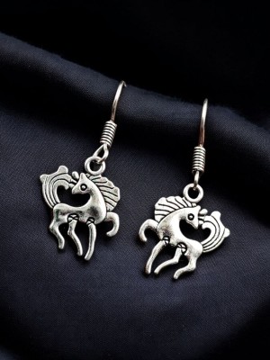 Special Horse Design Unicorn German Silver Earring Oxidized Drop Hook Earring for Girls