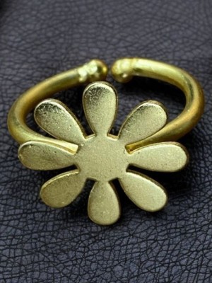 Elegant Gold Plated Brass Flower Designer Finger Ring Adjustable Free Size Ring Jewellery for Girls