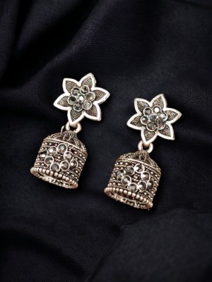 Attractive Indian Designer Silver Plated Earring Jhumka Ethnic Jewellery Jumki Set Perfect for Gift to Girls