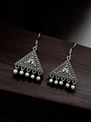 Triangular Drop Dangler Silver Oxidized Daily Wear Earrings Jewelry