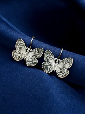 Butterfly Earring Drop Dangler Silver Replica Oxidized Daily Wear Earrings Jewelry