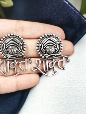 Indian Goddess Shakti Durga Mataji Stud Earring Silver Oxidised Ethnic Tops Earring for Festival