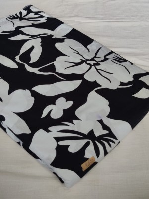 Black White Floral Printed Shirt Kurti Fabric Cotton Dressmaking Quilting Upholstery Fabrics Material