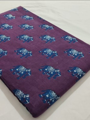 Purple Color Indian Elephant Printed Fabric Cotton Craft Shirt Dressmaking Quilting Upholstery Fabric Material