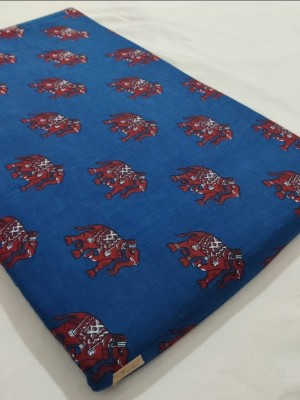 Royal Blue Color Indian Elephant Printed Fabric Cotton Craft Shirt Dressmaking Quilting Upholstery Fabric Material