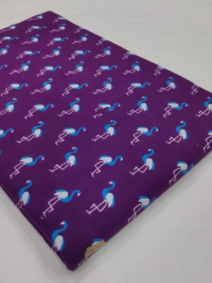 Purple Color Indian Bird Printed Fabric Cotton Craft Shirt Dressmaking Quilting Upholstery Fabric Material