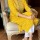 Mustard Plus Size Kurti Pant Set Casual Straight Indian Salwar Kameez