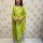 Green Floral Indian Traditional V-Neck Embroidered Straight Salwar Kameez Kurti Pant Set for Women