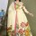 Yellow Women Flared Angrakha Frock Style Anarkali Kurta Kurti Pant Dupatta Set Dress Floral Printed Gown